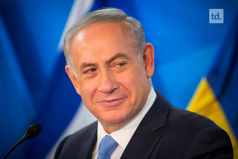 Benjamin Netanyahu en visite à Monrovia le 4 juin 