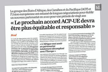 Une démarche unitaire pour parvenir à un accord avec l'UE